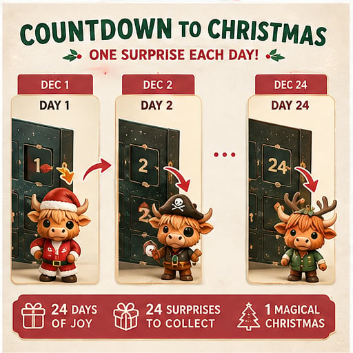 🔥Last Day 50% OFF - 🐮🎁2026 Highland Cow Advent Calendar | Every Day Brings New Surprises(📦Buy 2 Free Shipping)