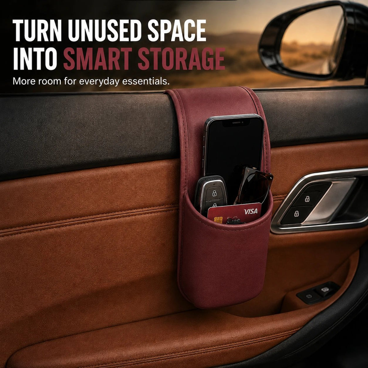 🔥LAST DAY 50% OFF - Leather Car Door Storage Pocket🚗