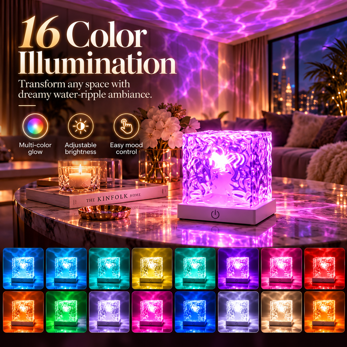 🎁Christmas Sale 50% OFF - Rechargeable Shower Light No Wiring |16 Color Ocean Wave Projector Light