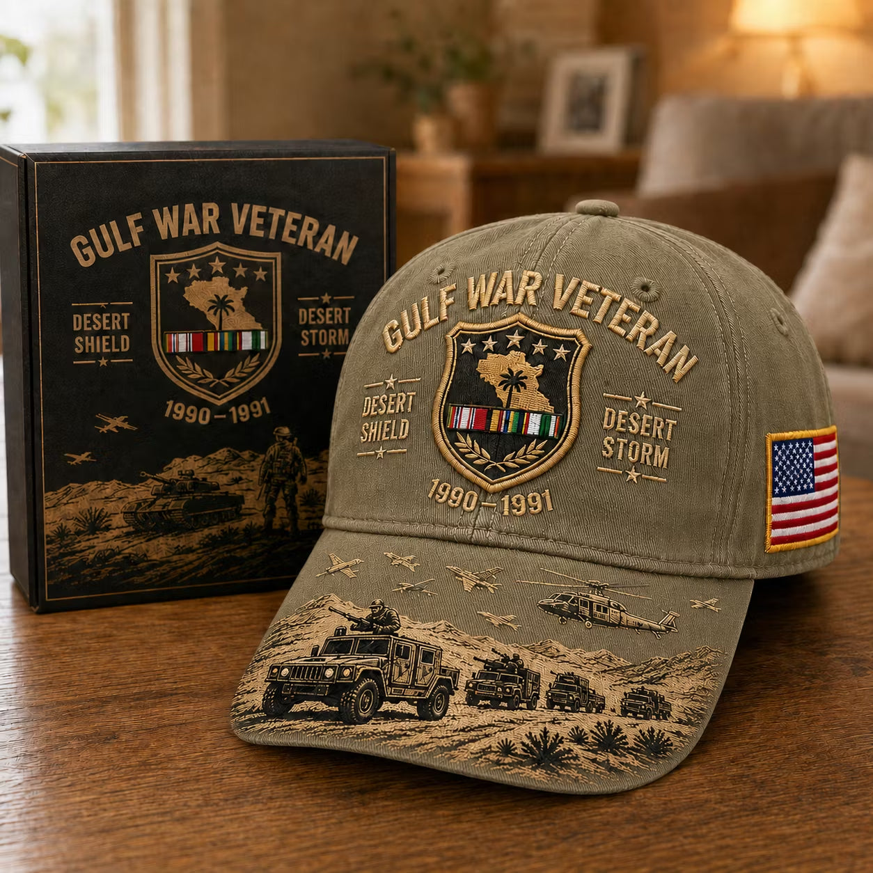 🇺🇸Gulf War Veteran Desert Shield & Desert Storm Commemorative Cap