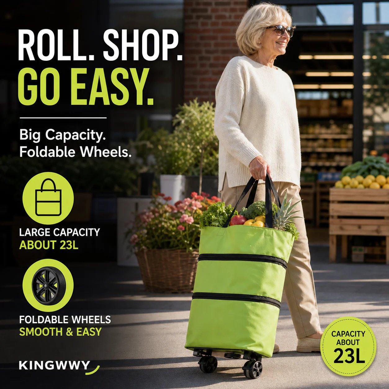 ⚡️LAST DAY 50% OFF 🛒♻️2-in-1 Foldable Shopping Cart