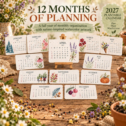 ✨🏆Early Holiday Sale 50% OFF🌱Eco-Friendly Plantable “Timeless” Seed Calendar 2027