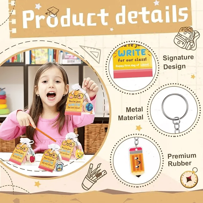 🔥Last Day 50% OFF - 🍎Back to School Keychain Gift Bags Sets🎁