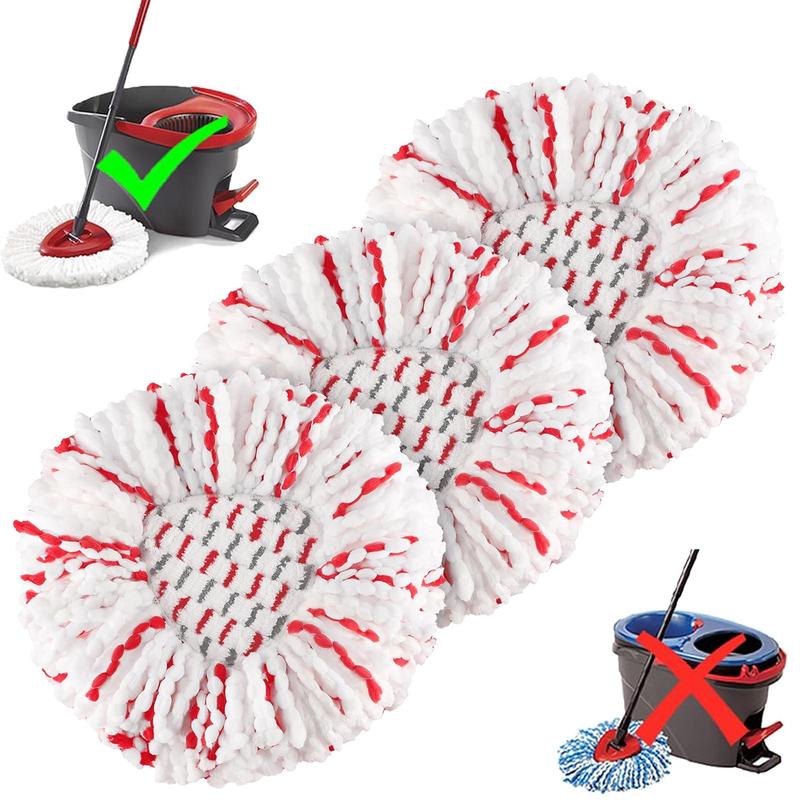 Upgraded 2-in-1 SpinMop Refill Built-in ScrubPads for Stuck-on DeepCleaning