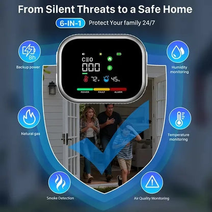 2026 Hot Sale🏠✨ 6-in-1 Smart Home Guardian Air & Temperature Monitor
