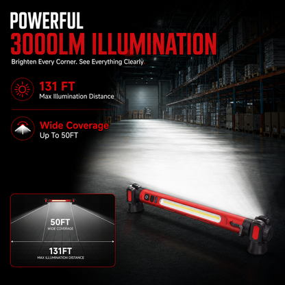 Rechargeable COB Work Light – 3000LM USB-C Magnetic LED Inspection Light with 360° Rotation & Power Bank Function 🔦
