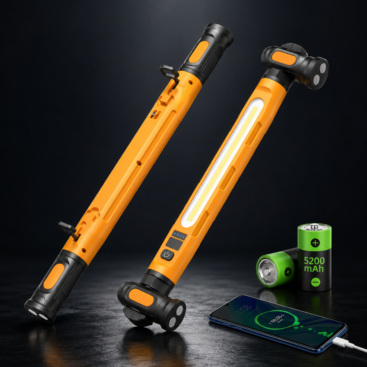Rechargeable COB Work Light – 3000LM USB-C Magnetic LED Inspection Light with 360° Rotation & Power Bank Function 🔦
