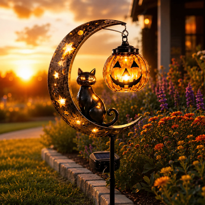 🎃Halloween Early Bird Special Sale 49% OFF-Pumpkin Moon Garden Stake Light-Buy 2 Free shipping