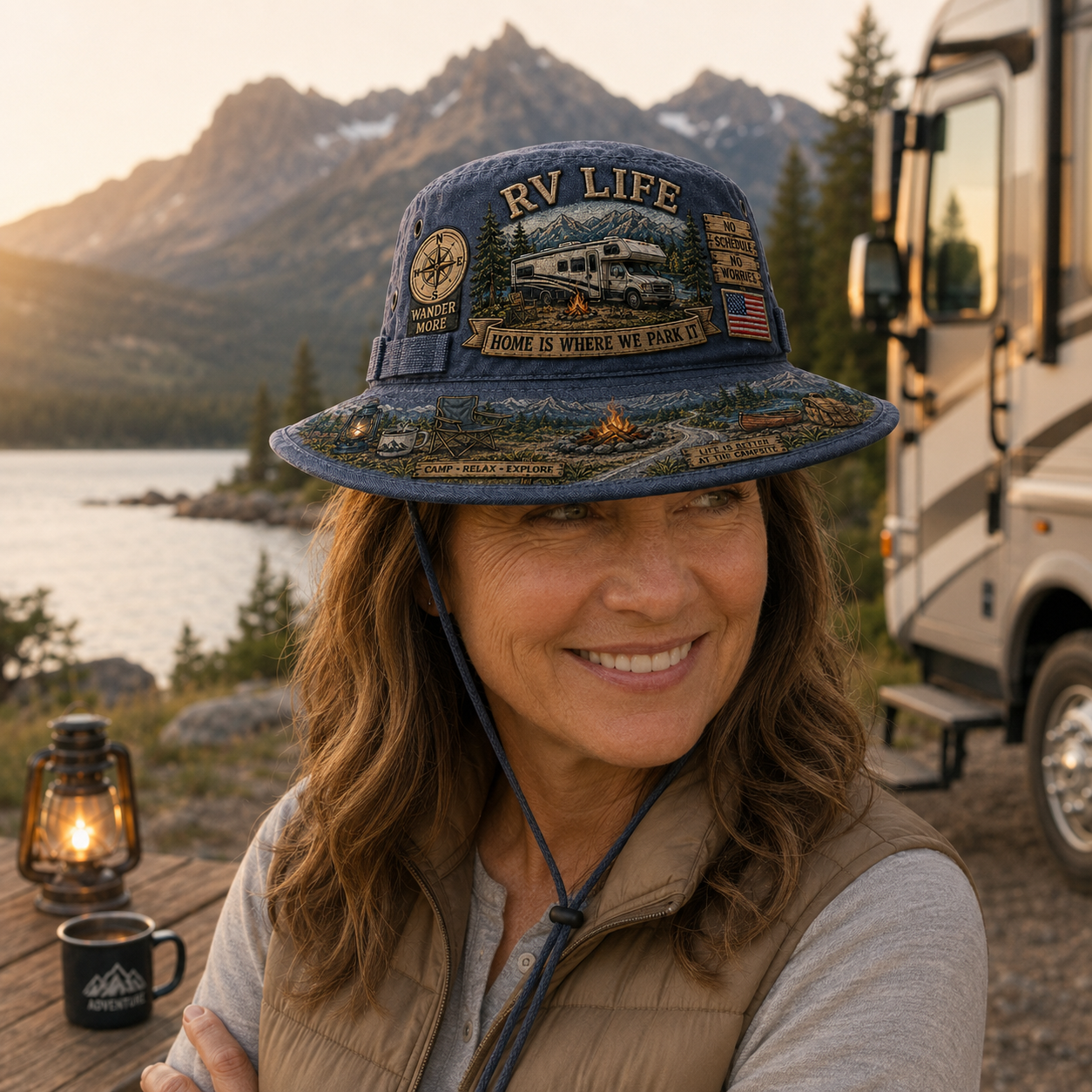 🏕️Vintage RV Life Adventure Boonie Hat – Home Is Where We Park It