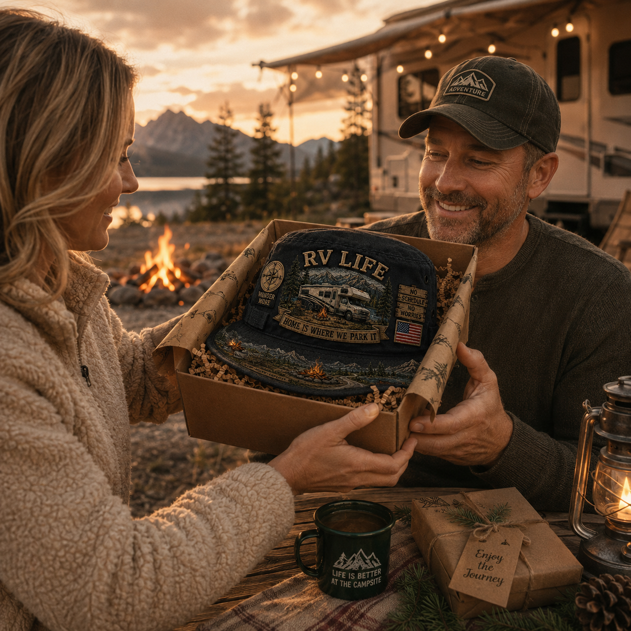 🏕️Vintage RV Life Adventure Boonie Hat – Home Is Where We Park It