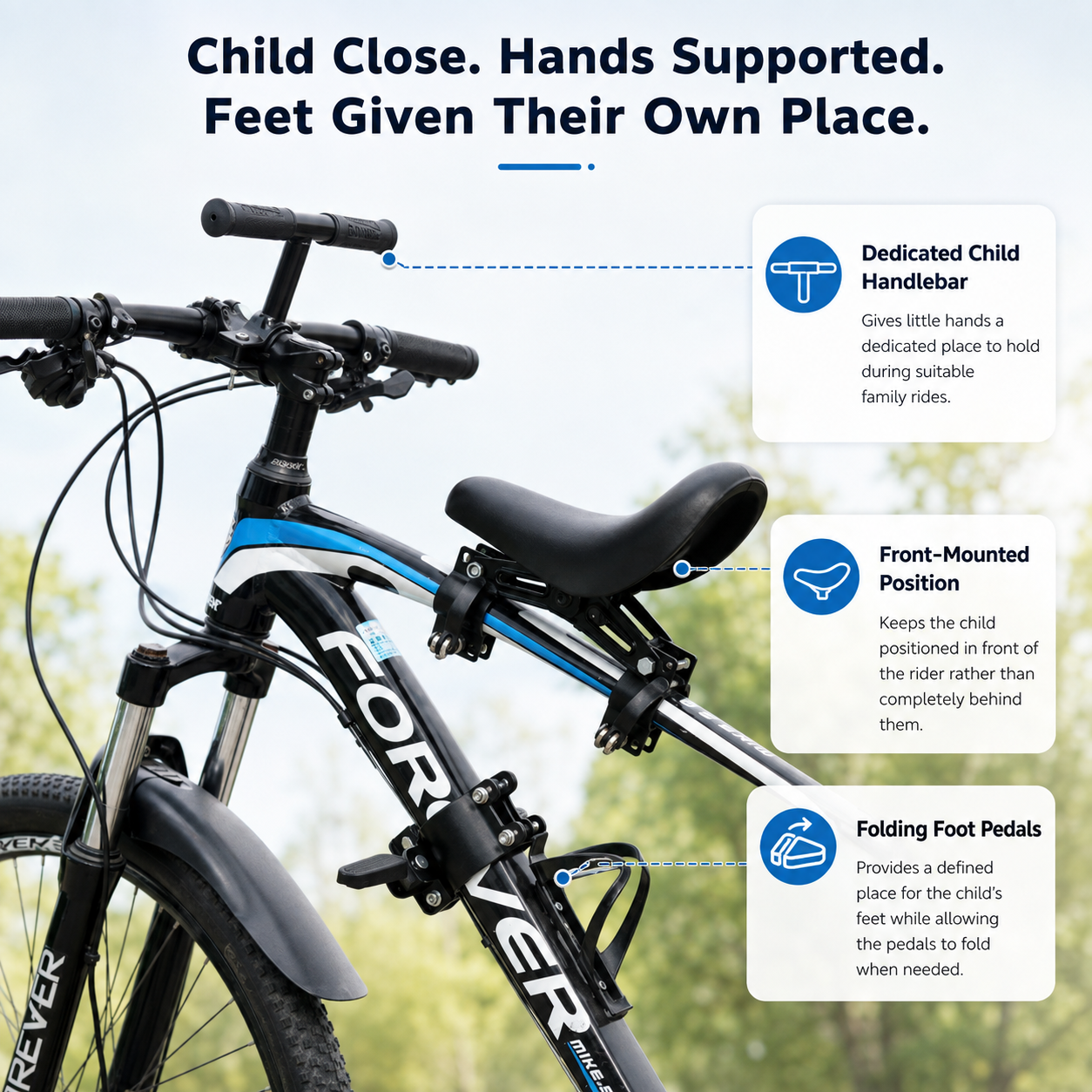 🚴Front-Mounted Kids Bike Seat Set