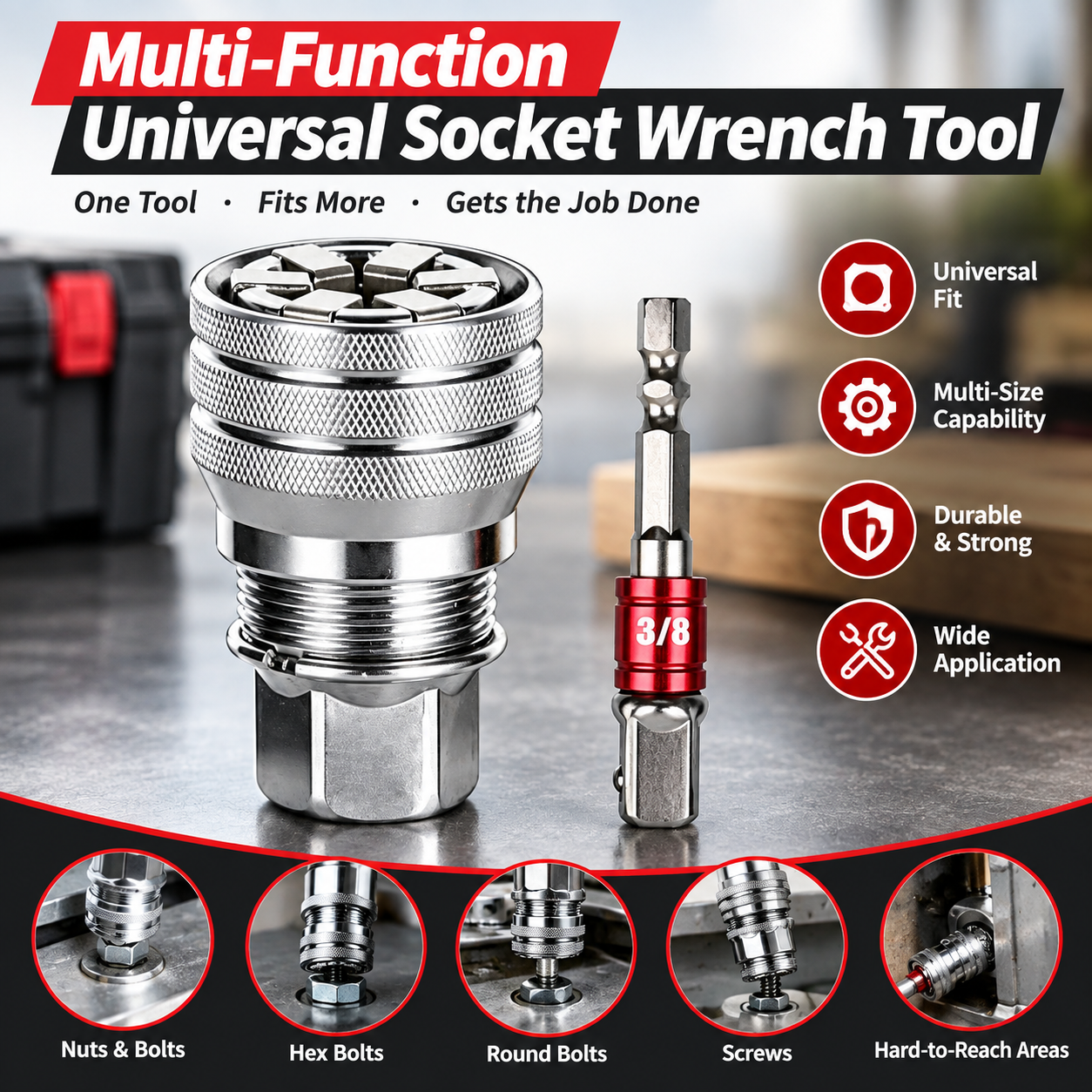 Multi-Function Universal Socket Wrench Tool