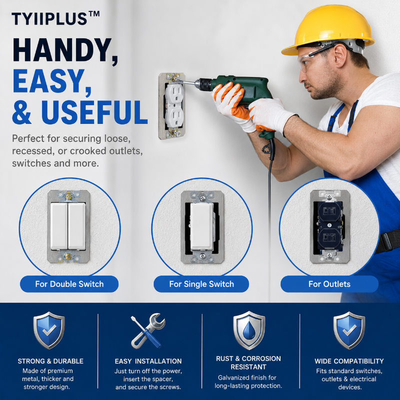🛠 Outlet Repair Spacers – Easy Fix for Loose, Crooked & Recessed Outlets