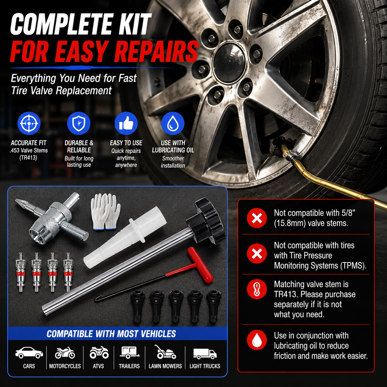🔥Last Day Promo: 50% OFF - 14-Piece Set Quick Change Tire Valve Tool Kit