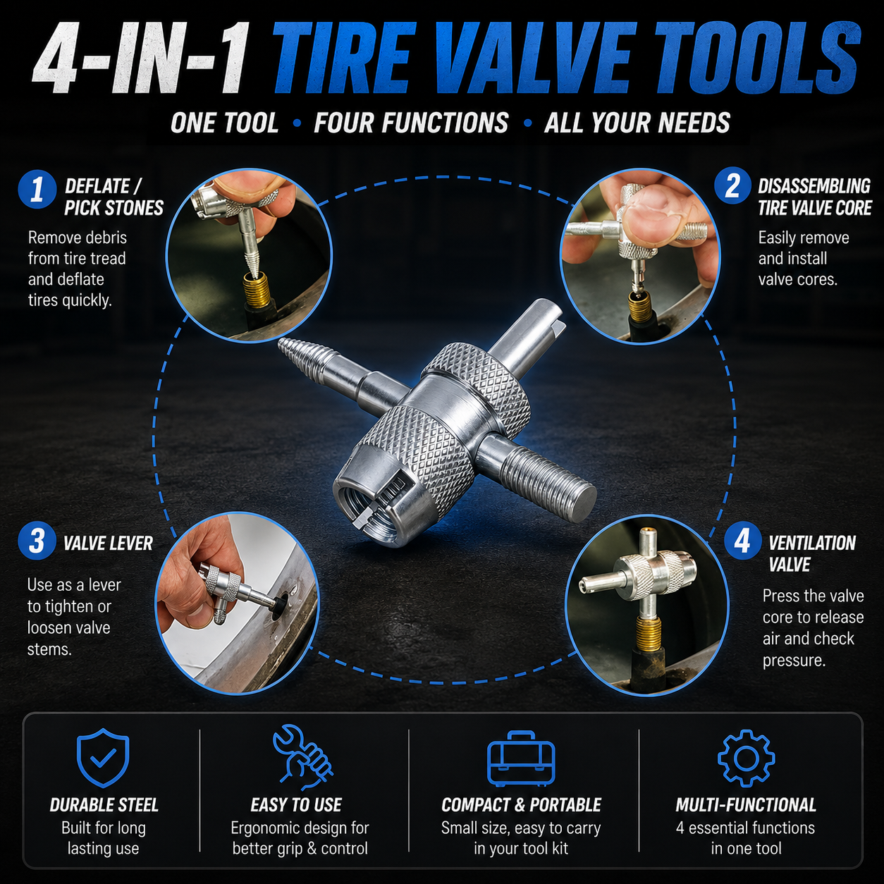 🔥Last Day Promo: 50% OFF - 14-Piece Set Quick Change Tire Valve Tool Kit