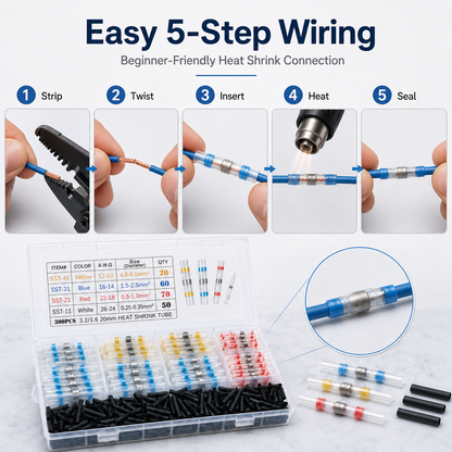 300PCS Haisstronica Solder Seal Wire Connectors