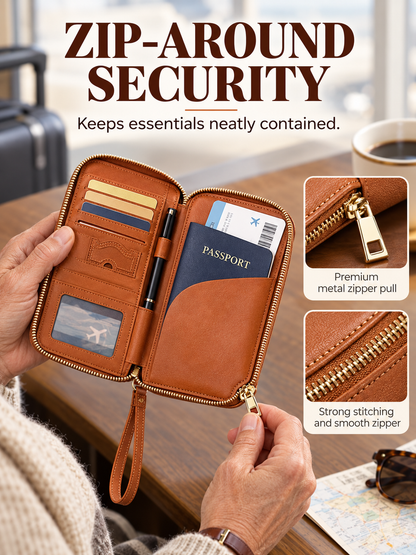 ✈️ Travel Deal – Zipper Passport Organizer 💼 RFID-Blocking Travel Holder for Cards, IDs & Essentials 🔒