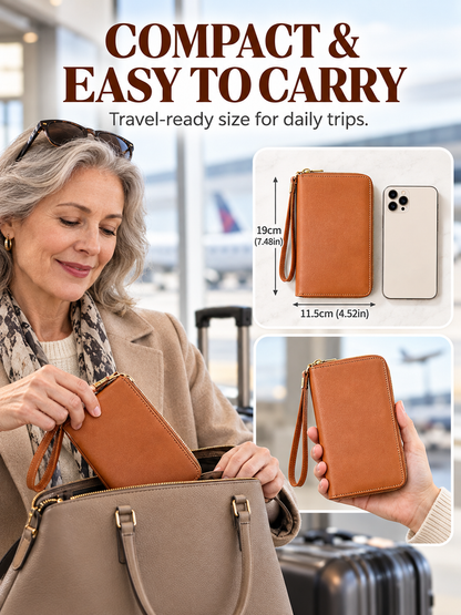 ✈️ Travel Deal – Zipper Passport Organizer 💼 RFID-Blocking Travel Holder for Cards, IDs & Essentials 🔒