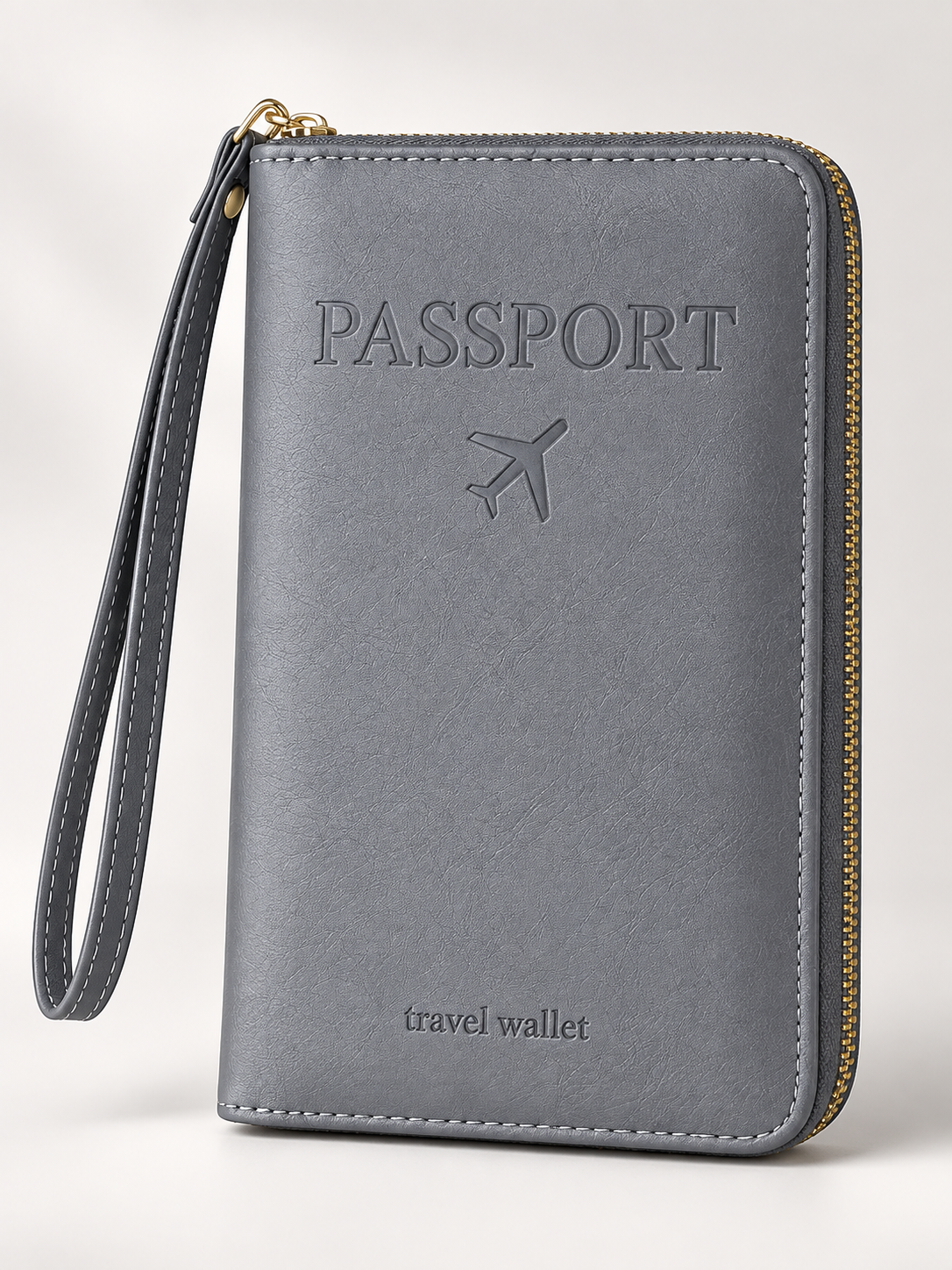 Grey passport organizer
