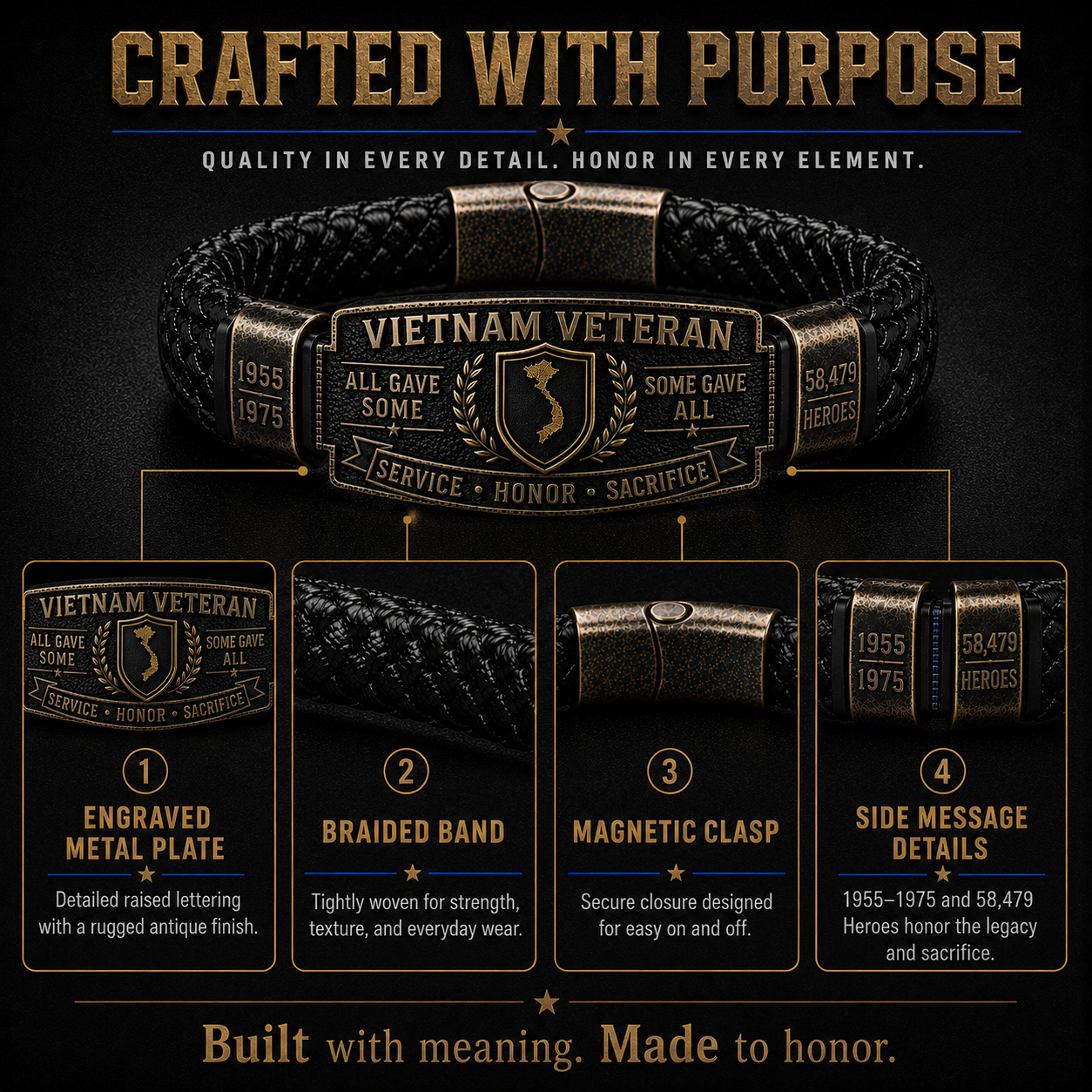 Last Day Promo: 50% OFF 🎖️ Vietnam Veteran Honor Bracelet