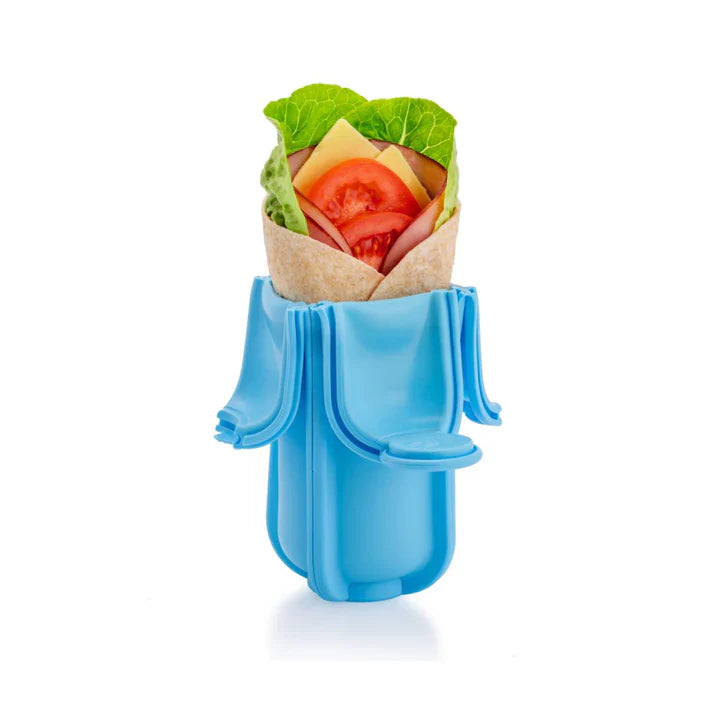 Sunshine Wrap'd Reusable Silicone Lunch Burrito Flatbread Holder Container - Alternative to Beeswax Wraps and Cling Wrap