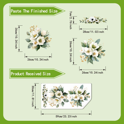 🌿 Botanical Toilet Seat Sticker - Removable Green Leaf Bathroom Decor