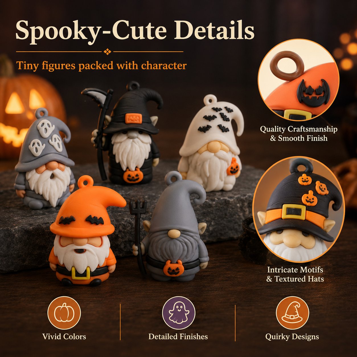 🔥LAST DAY 50% OFF - 🎃24 Days of Halloween Gnome Surprise Figures Advent Calendar Box