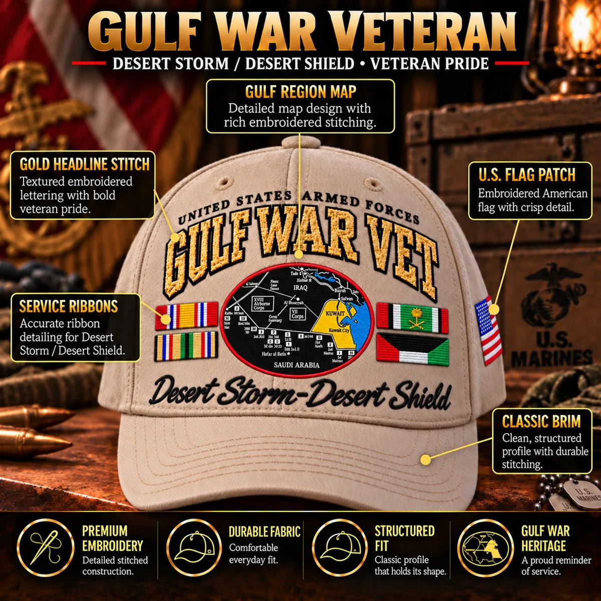 🔥LAST DAY 50% OFF - Gulf War Veteran Tribute Cap