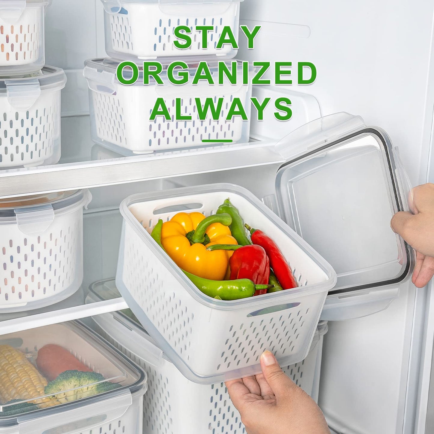 5-Piece Airtight Fruit Storage Container Set for Fridge