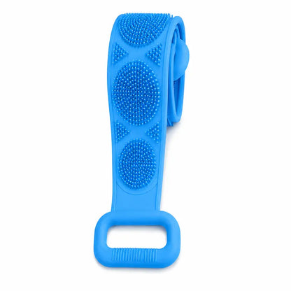 Silicone Bath Brush, Double-Sided Exfoliating Back Scrubber with Mesh Sponge