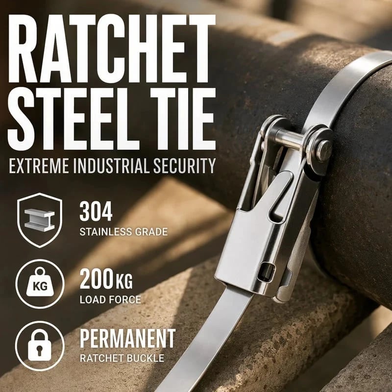 🔥LAST DAY 50% OFF - 🛠️Heavy Duty Stainless Steel Cable Tie with Flip Lock Buckle