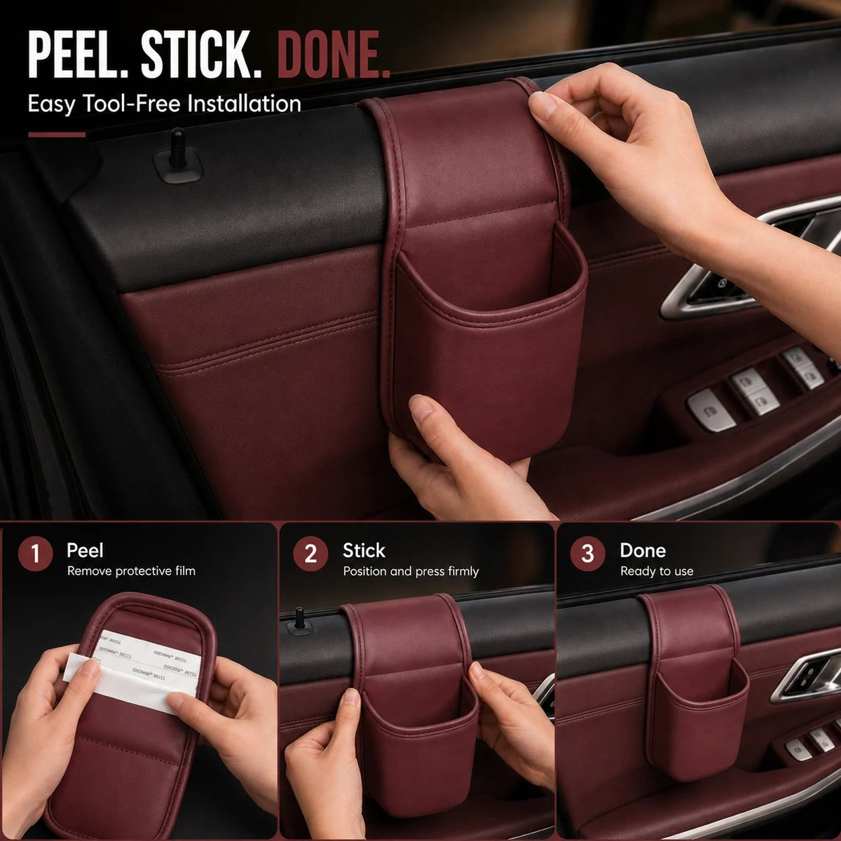 🔥LAST DAY 50% OFF - Leather Car Door Storage Pocket🚗