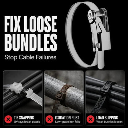 🔥LAST DAY 50% OFF - 🛠️Heavy Duty Stainless Steel Cable Tie with Flip Lock Buckle