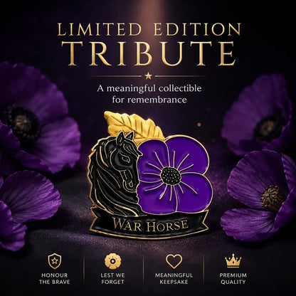 🐴 111th Anniversary War Horse Purple Poppy Remembrance Brooch