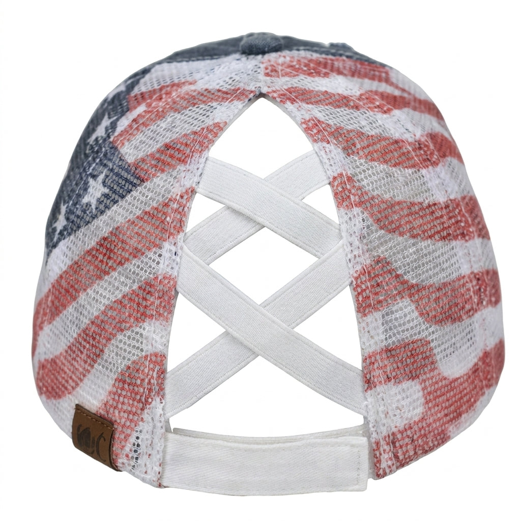 🇺🇸 Last Day Promo: 50% OFF -American Flag Ponytail Embroidered Hat