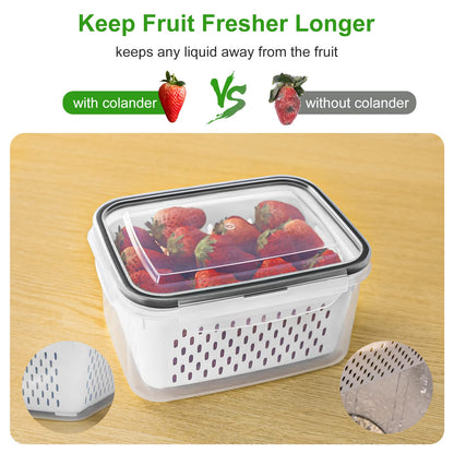 5-Piece Airtight Fruit Storage Container Set for Fridge