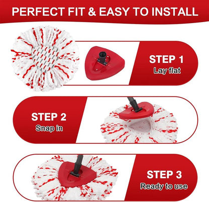 Upgraded 2-in-1 SpinMop Refill Built-in ScrubPads for Stuck-on DeepCleaning