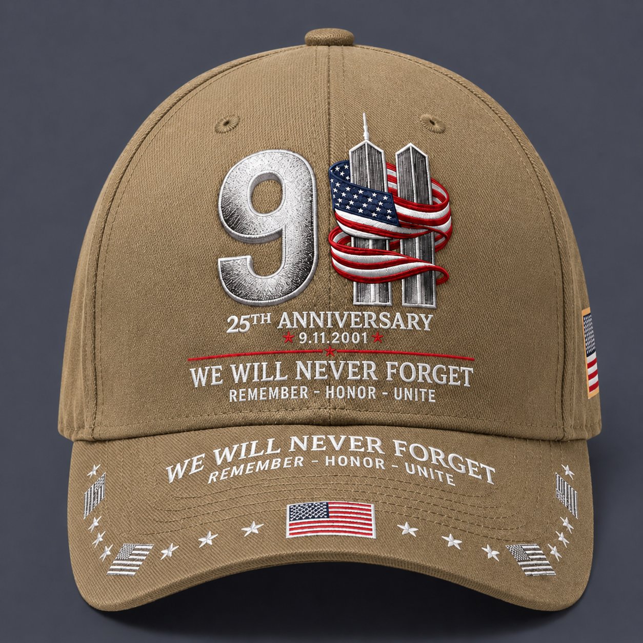 🔥LAST DAY 50% OFF - 9/11 25th Anniversary We Will Never Forget Embroidered Memorial Baseball Cap