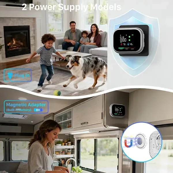 2026 Hot Sale🏠✨ 6-in-1 Smart Home Guardian Air & Temperature Monitor