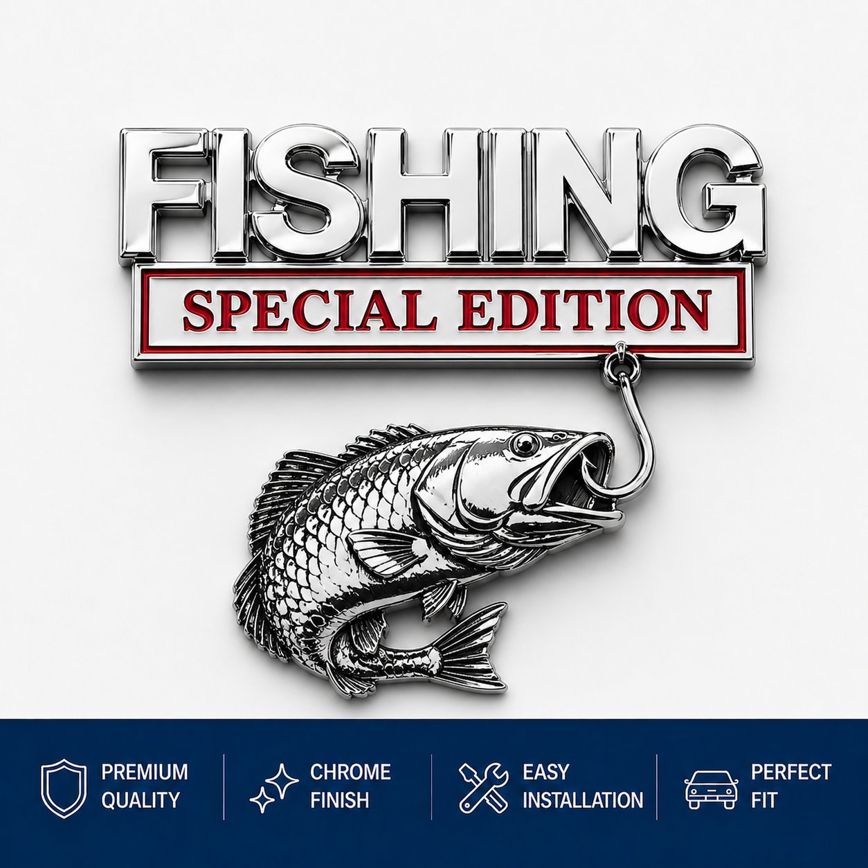 🔥LAST DAY 50% OFF- 🎣 Fishing Special Edition Premium 3D Metal Vehicle Emblem Badge
