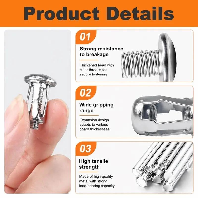 🔩 Heavy-Duty Carbon Steel Button Rivet Locking Nuts Set