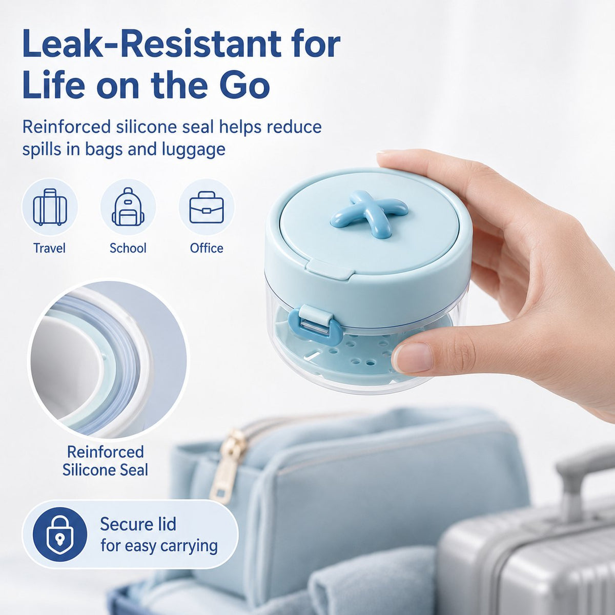 🦷✨3-in-1 Retainer Cleaning & Storage Case – Portable Leak-Resistant Soak Box with Drain Tray, Mirror & Cleaning Brush