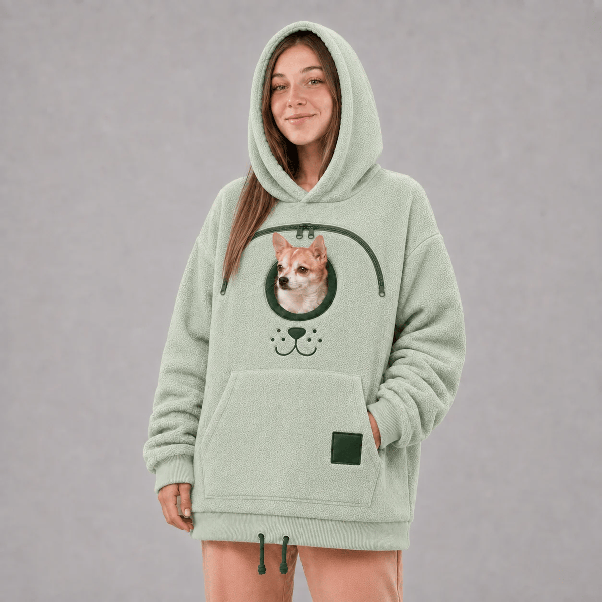 🐾 Cozy Pet Carrier Hoodie – Soft Fleece Cuddle Pouch Sweatshirt for Cats & Small Dogs