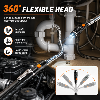 🔦Telescoping Magnetic Pickup Tools - Telescoping Magnet with LED Flashlight