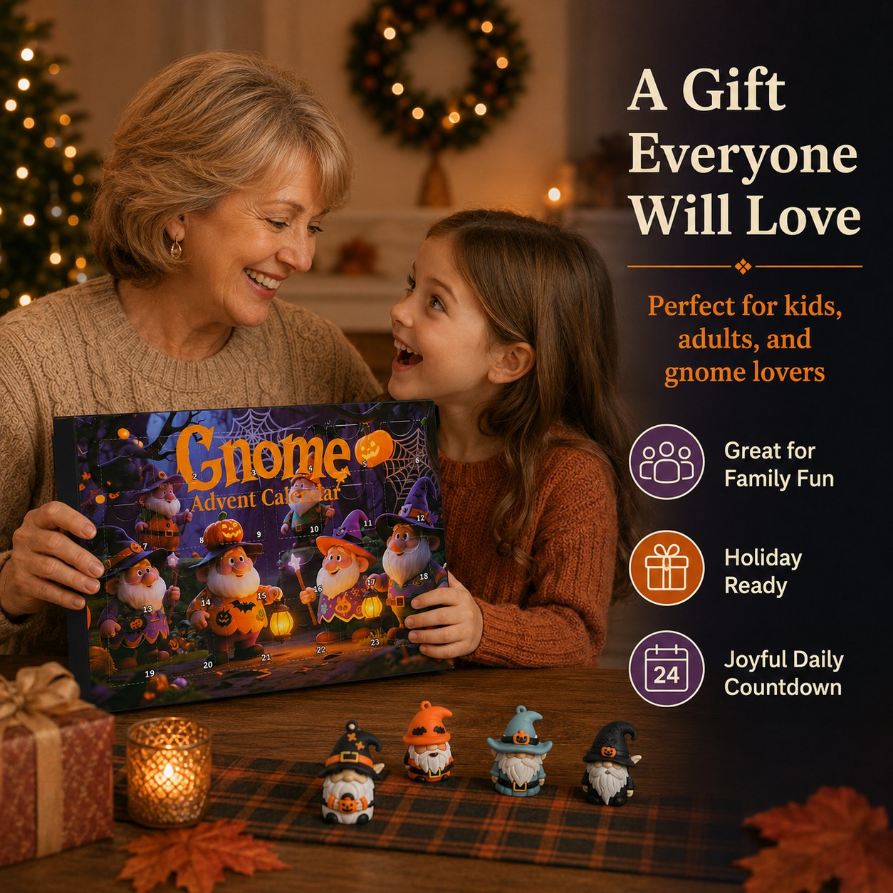 🔥LAST DAY 50% OFF - 🎃24 Days of Halloween Gnome Surprise Figures Advent Calendar Box