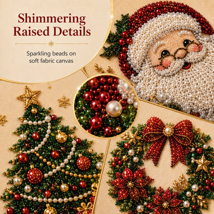 🧘Relaxing & Beginner-Friendly-💎DIY Christmas 3D Pearl Diamond Painting Art Kit With Frame(❤️Same as the Vedio)