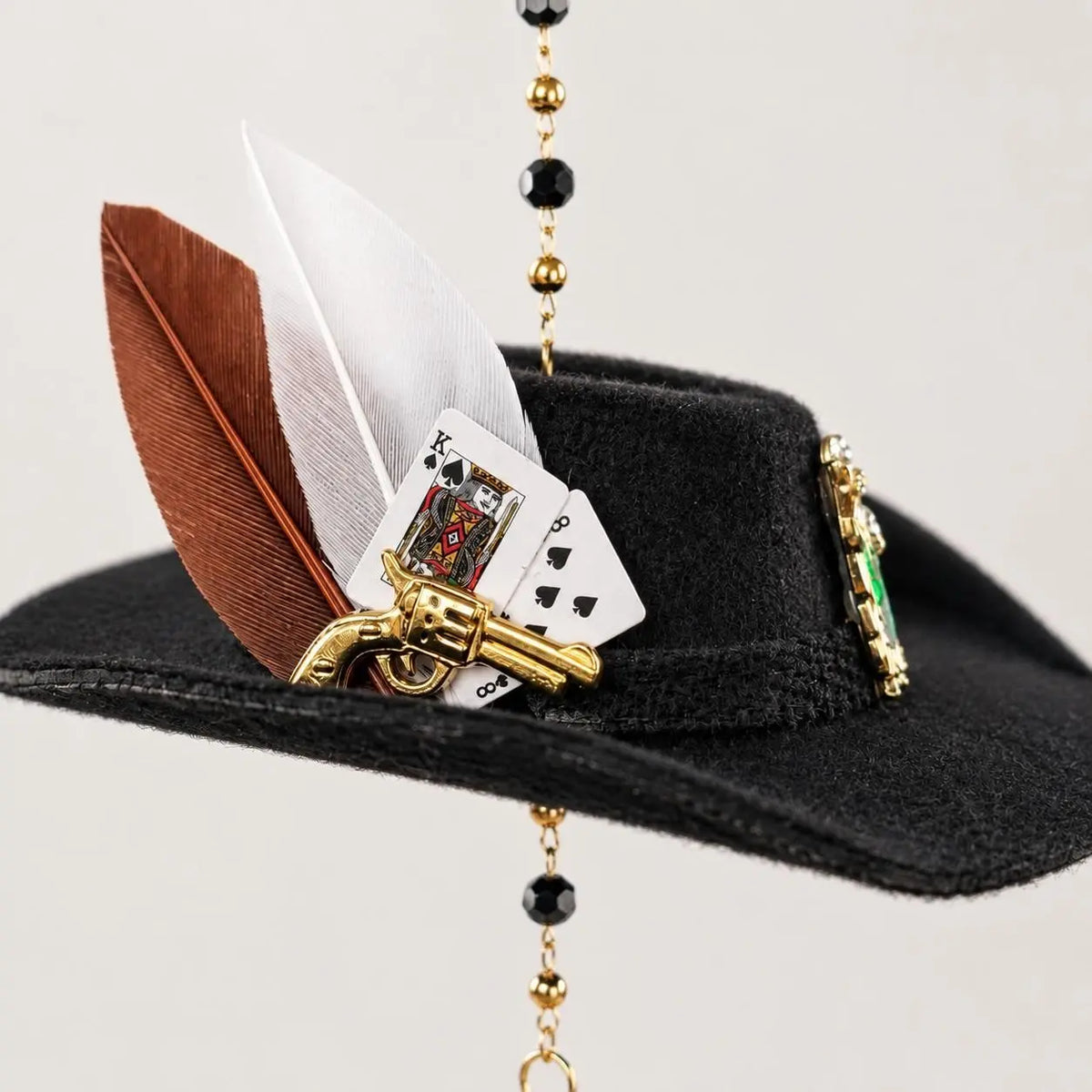 St. Jude Car Blessing Charm – Handmade Protection Ornament with Black Sombrero | Car Trinket & Decoration Gift