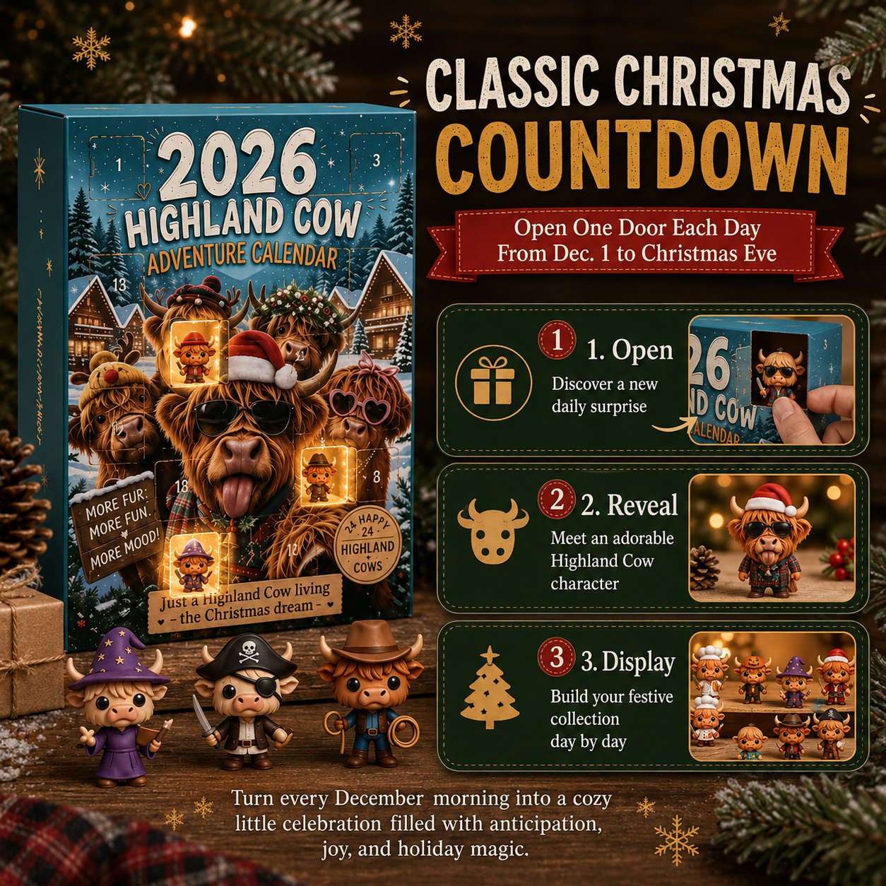 🔥Last Day 50% OFF - 🐮🎁2026 Highland Cow Advent Calendar | Every Day Brings New Surprises(📦Buy 2 Free Shipping)