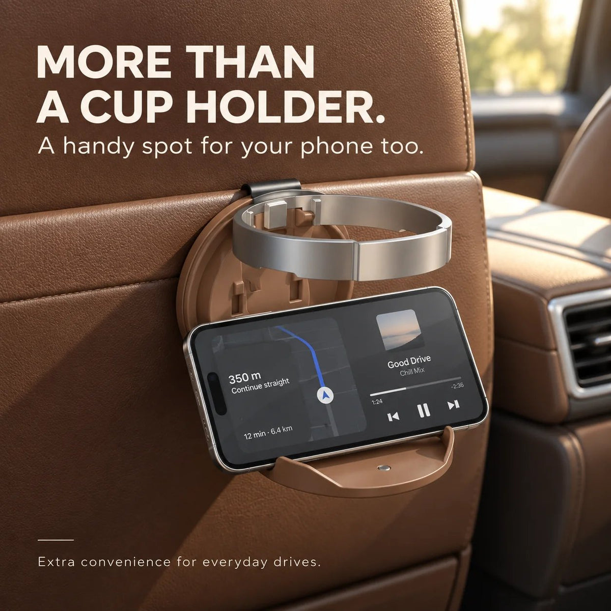 🚗 Universal Foldable Car Cup Holder – Space-Saving Drink & Phone Holder