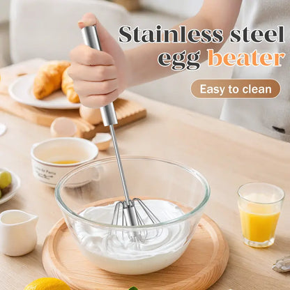 Semi-Automatic Stainless Steel Push Rotary Whisk Set